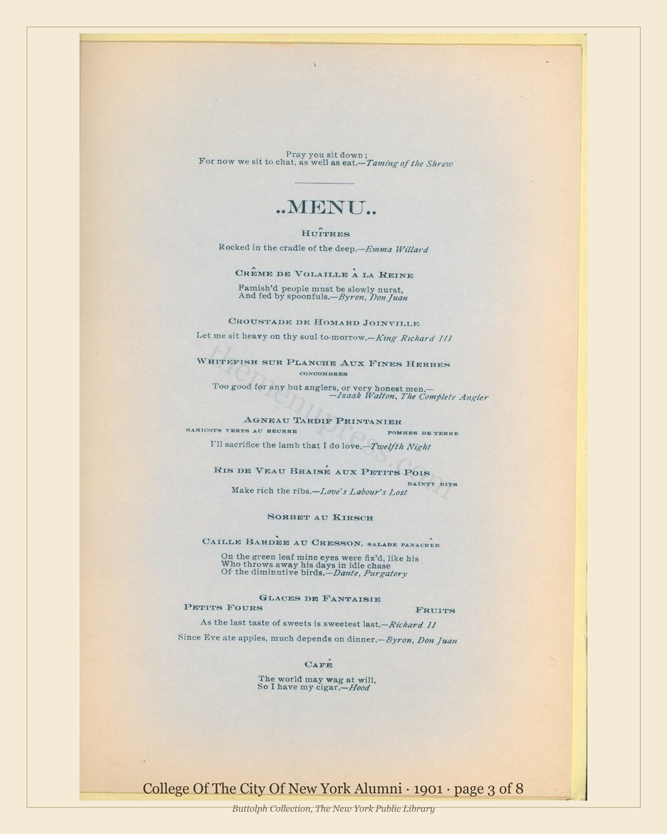 Vintage menu — page 3 of 8
