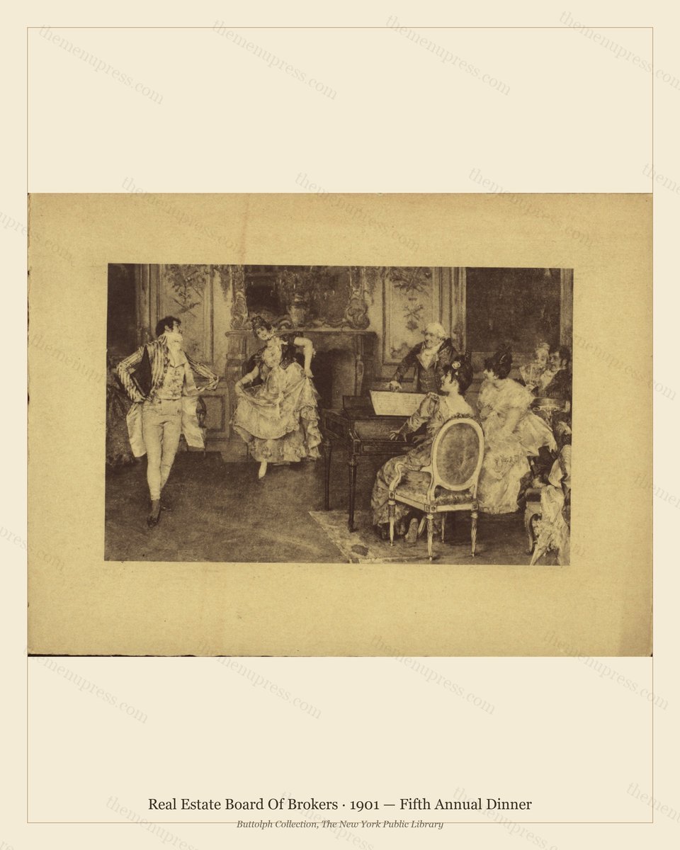 Vintage menu preview — 1901 Vintage Dinner Menu — Real Estate Board of Brokers, Manhattan Gilded Age Ba
