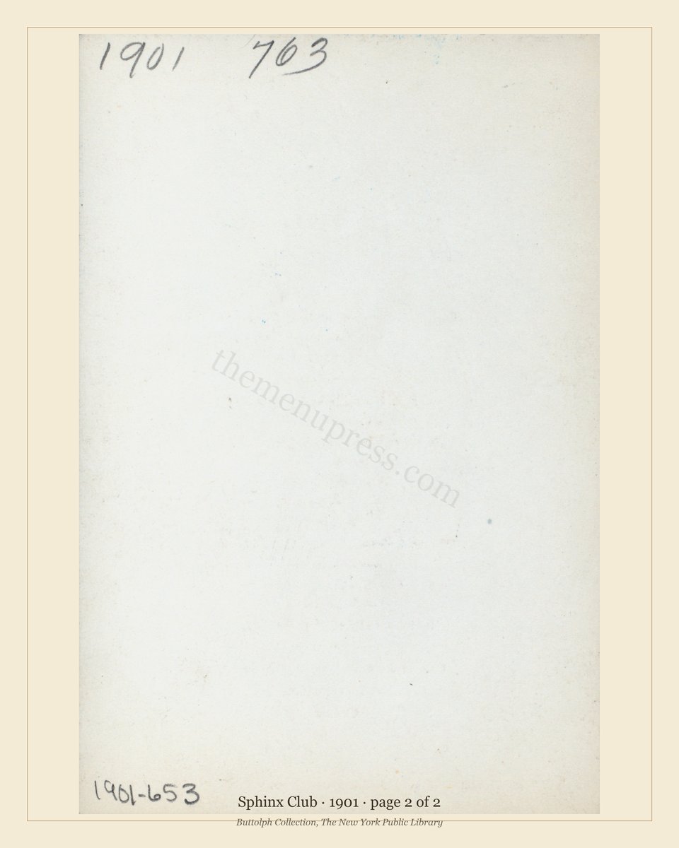 Vintage menu — page 2 of 2