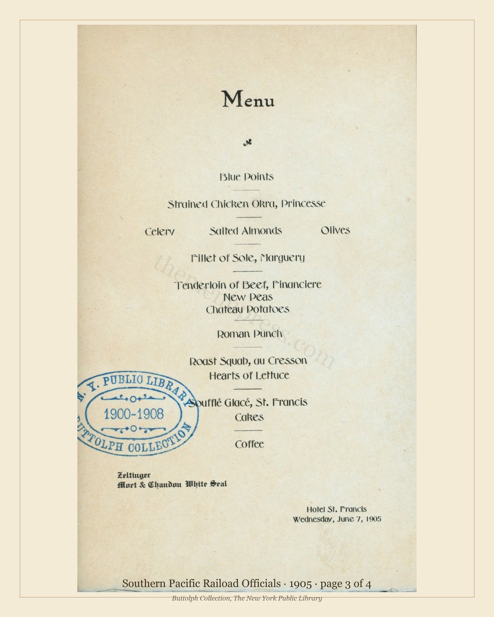 Vintage menu — page 3 of 4