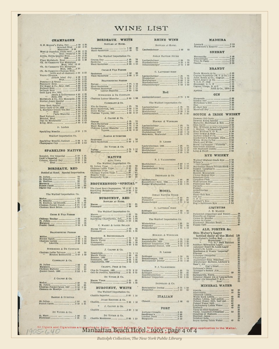 Vintage menu — page 4 of 4