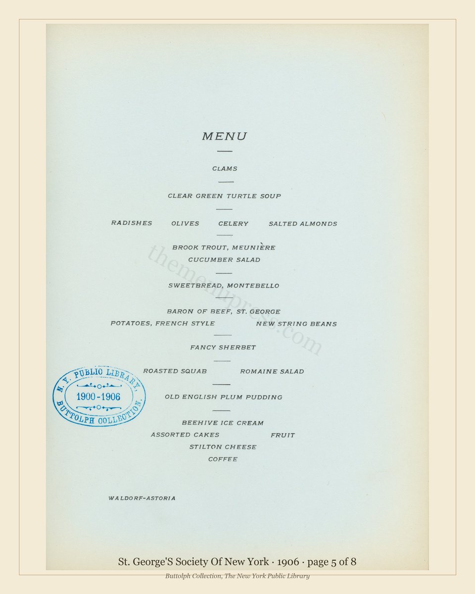 Vintage menu — page 5 of 8