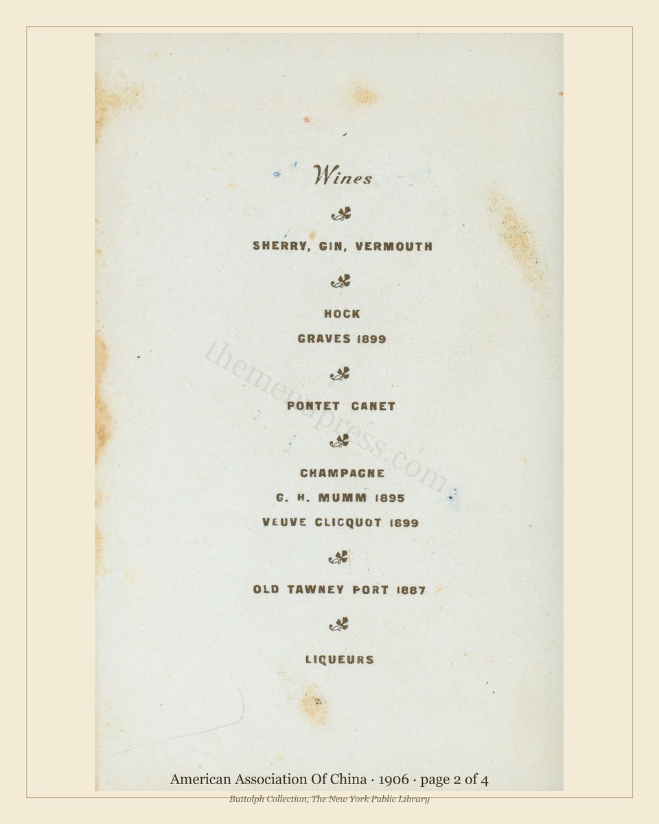 Vintage menu — page 2 of 4