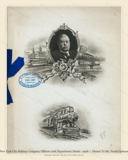 Vintage menu preview — 1906 Vintage Dinner Menu — New York City Railway Company Officers a, Manhattan G