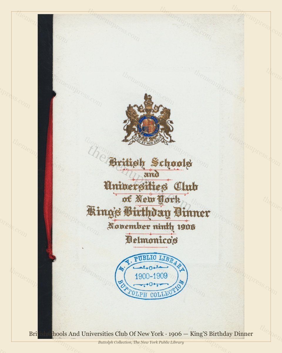 Vintage menu preview — 1906 Vintage Dinner Menu — Britishschools and Universities Club of , Manhattan G