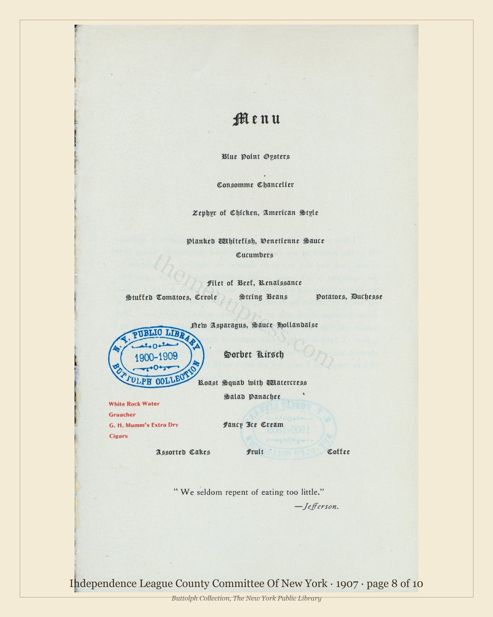 Vintage menu — page 8 of 10