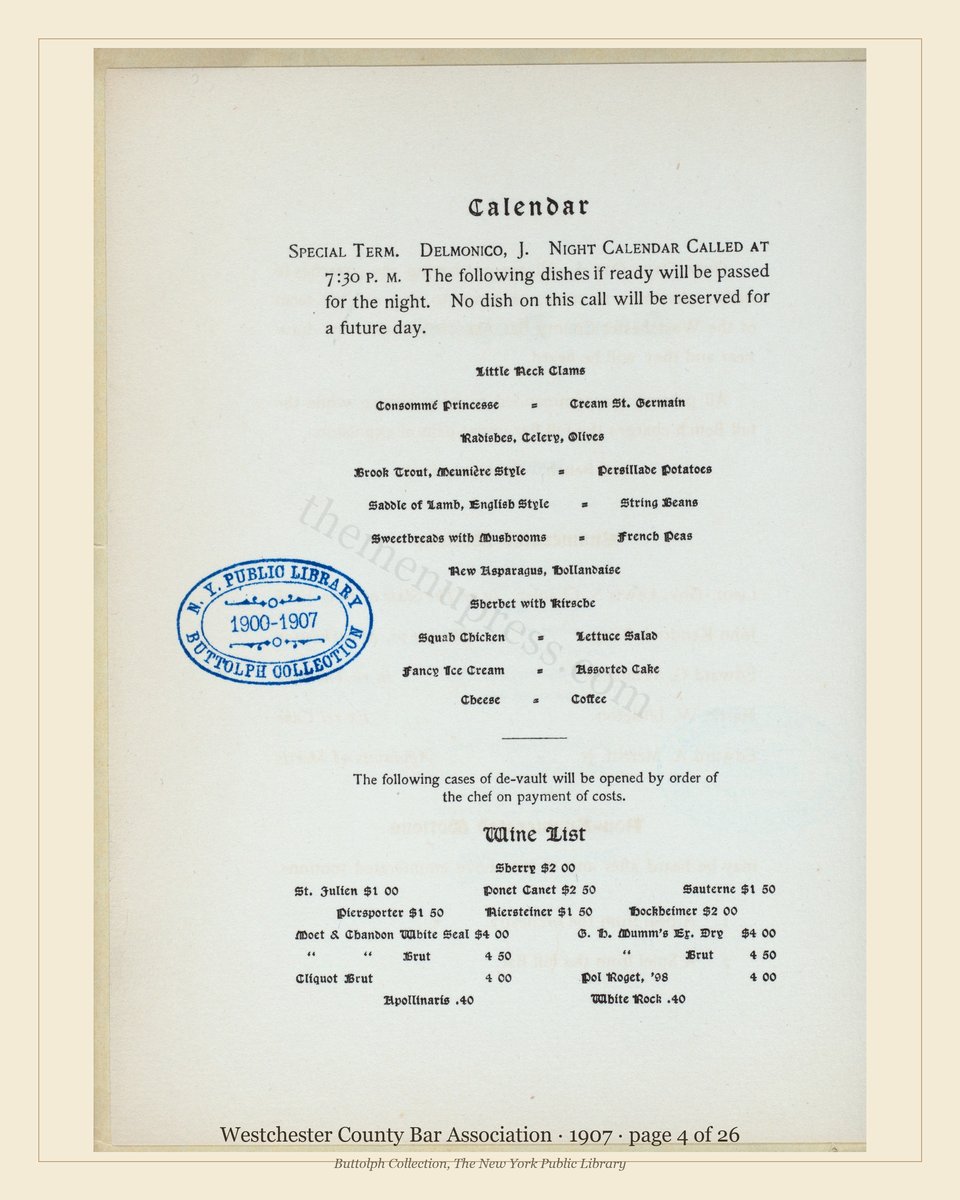 Vintage menu — page 4 of 26