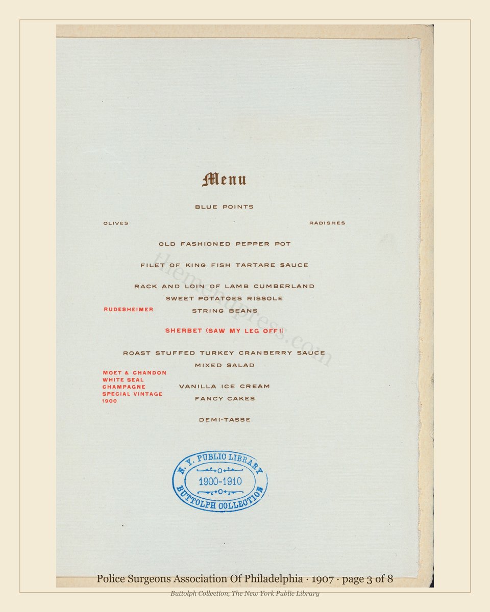 Vintage menu — page 3 of 8