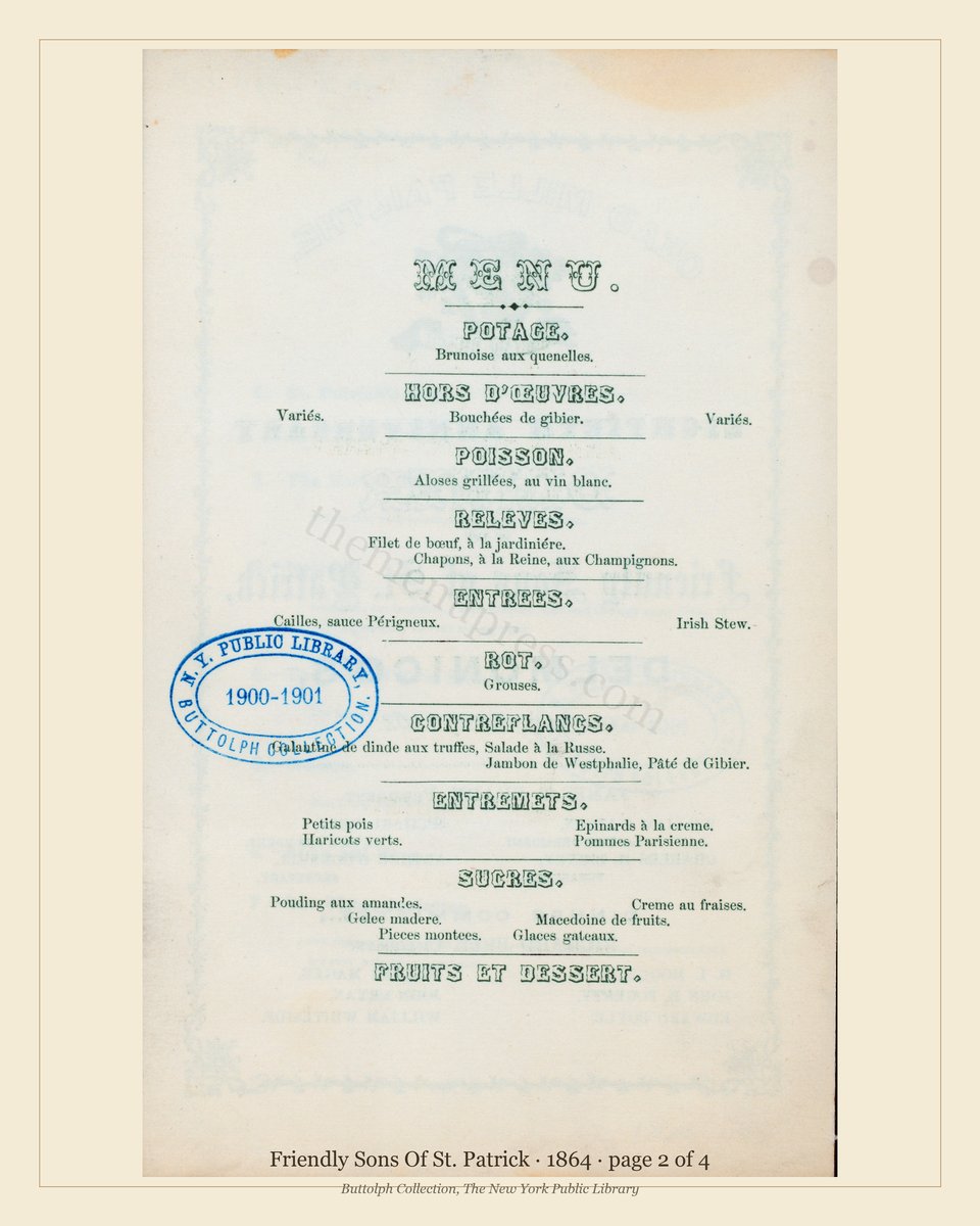 Vintage menu — page 2 of 4