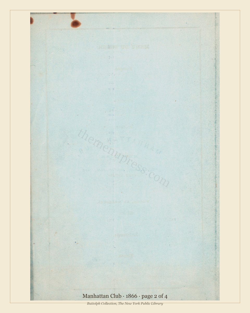 Vintage menu — page 2 of 4