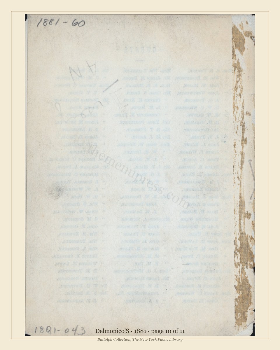 Vintage menu — page 10 of 11