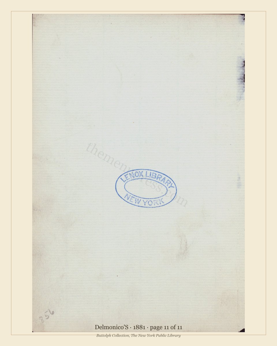 Vintage menu — page 11 of 11