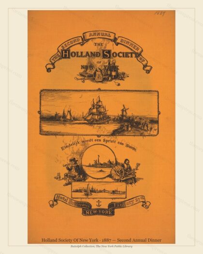 Vintage menu preview — 1887 Vintage Dinner Menu — Holland Society of New York, American Military Banque
