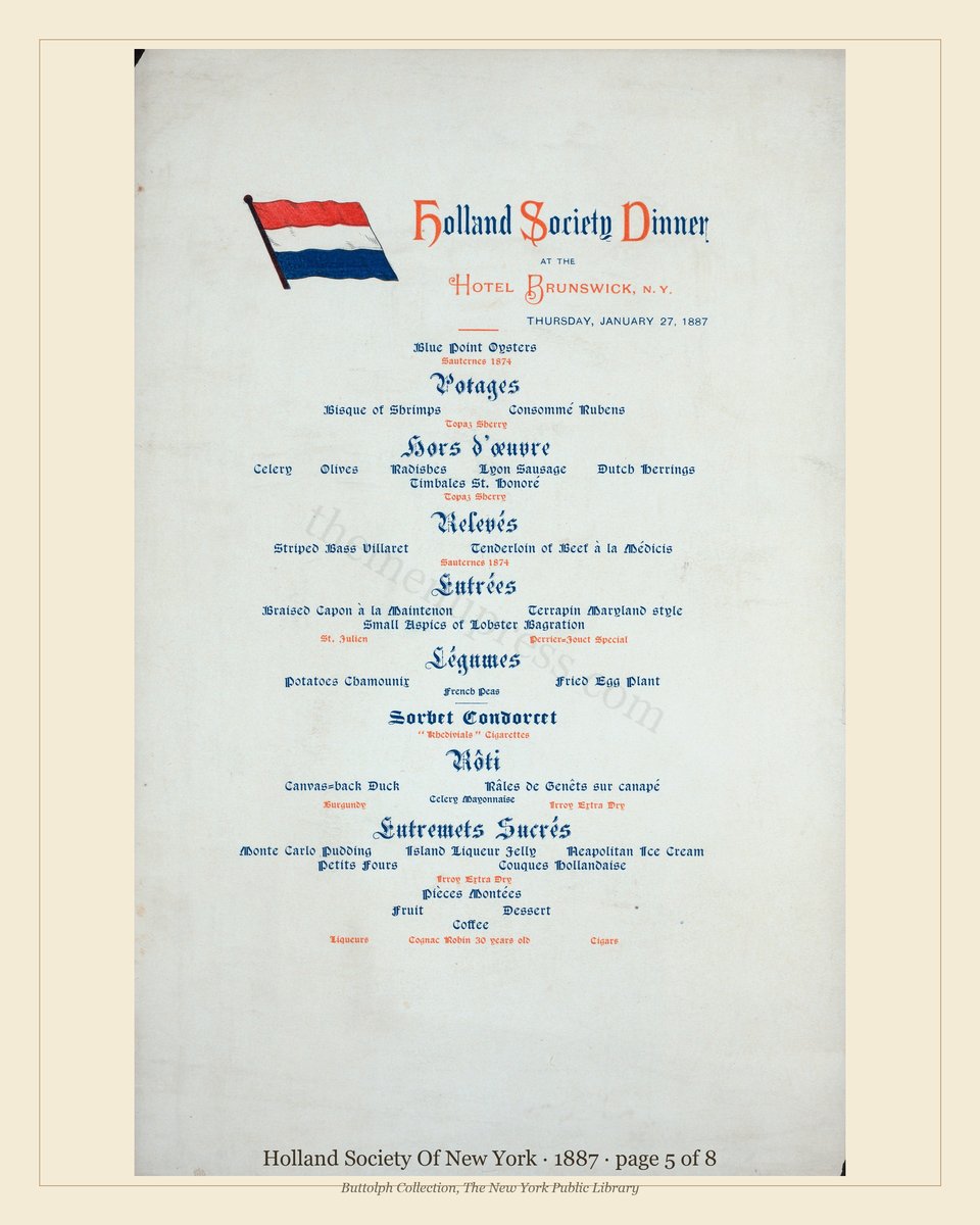 Vintage menu — page 5 of 8
