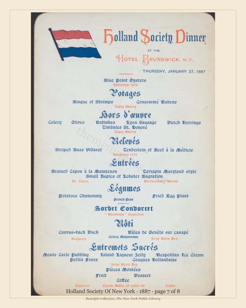 Vintage menu — page 7 of 8