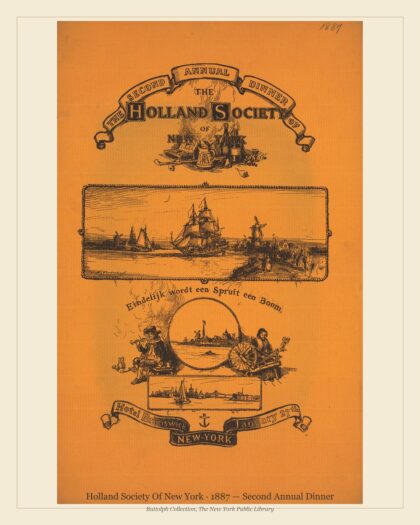 Holland Society Of New York · 1887 — Second Annual Dinner