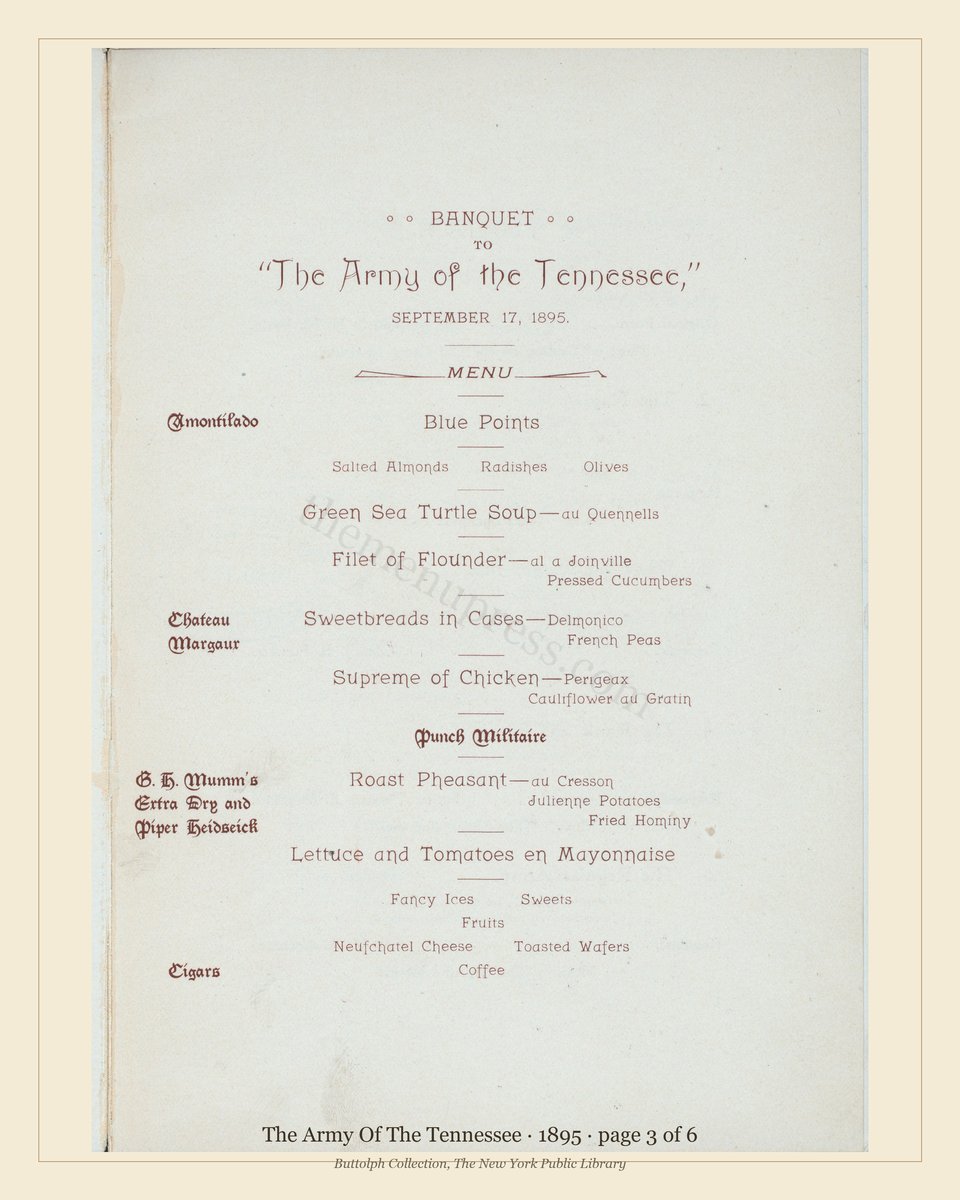 Vintage menu — page 3 of 6