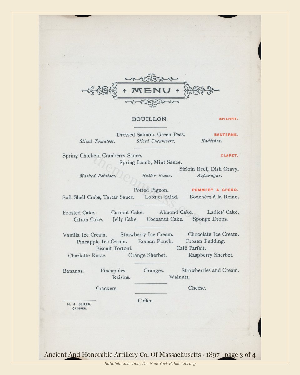Vintage menu — page 3 of 4