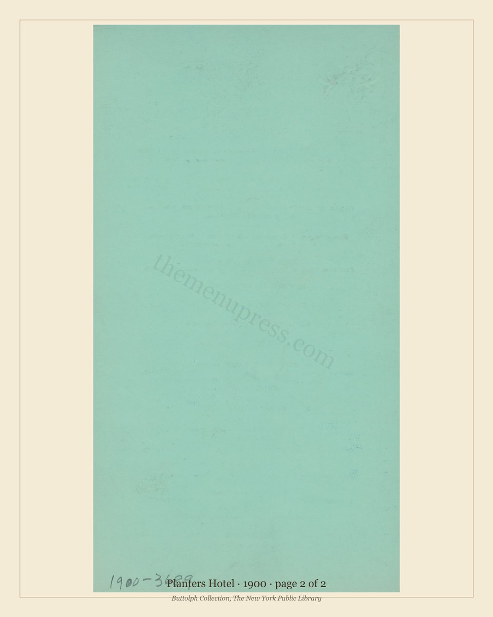Vintage menu — page 2 of 2