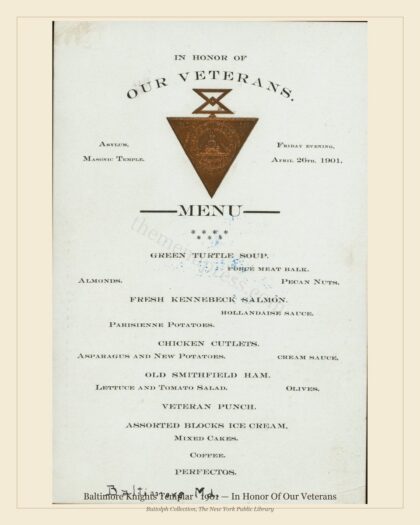 Baltimore Knights Templar · 1901 — In Honor Of Our Veterans
