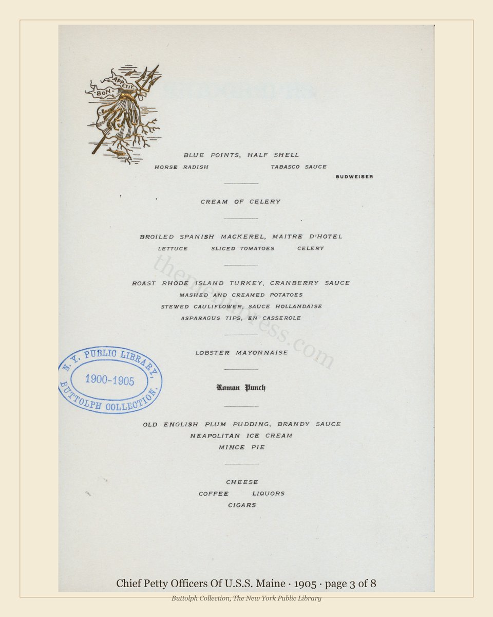 Vintage menu — page 3 of 8