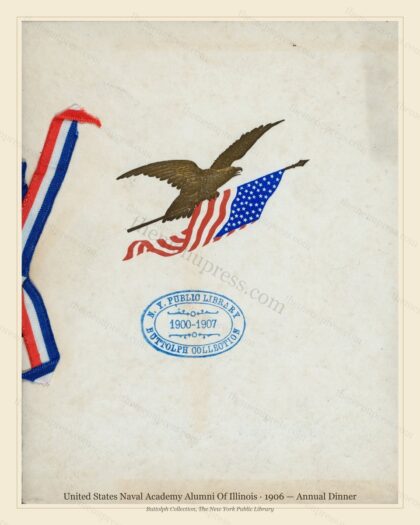 Vintage menu preview — 1906 Vintage Dinner Menu — United States Naval Academy Alumni of Il, American Mi