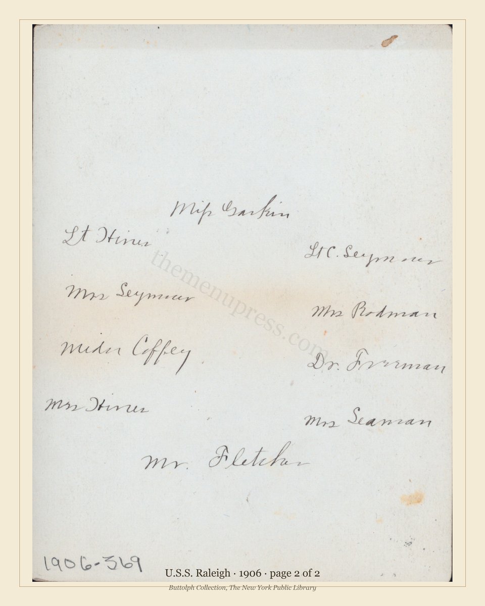 Vintage menu — page 2 of 2
