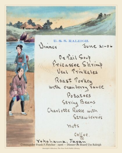 Commander Frank F.Fletcher · 1906 — Dinner On Board Uss Raleigh