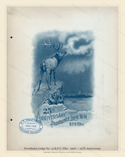 Vintage menu preview — 1906 Vintage Banquet Menu — Providence Lodge No. 14 B.P.O. Elks, American Milita