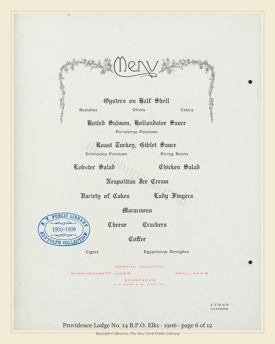 Vintage menu — page 6 of 12
