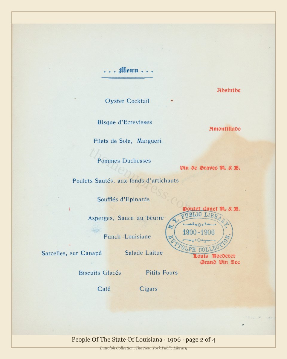 Vintage menu — page 2 of 4