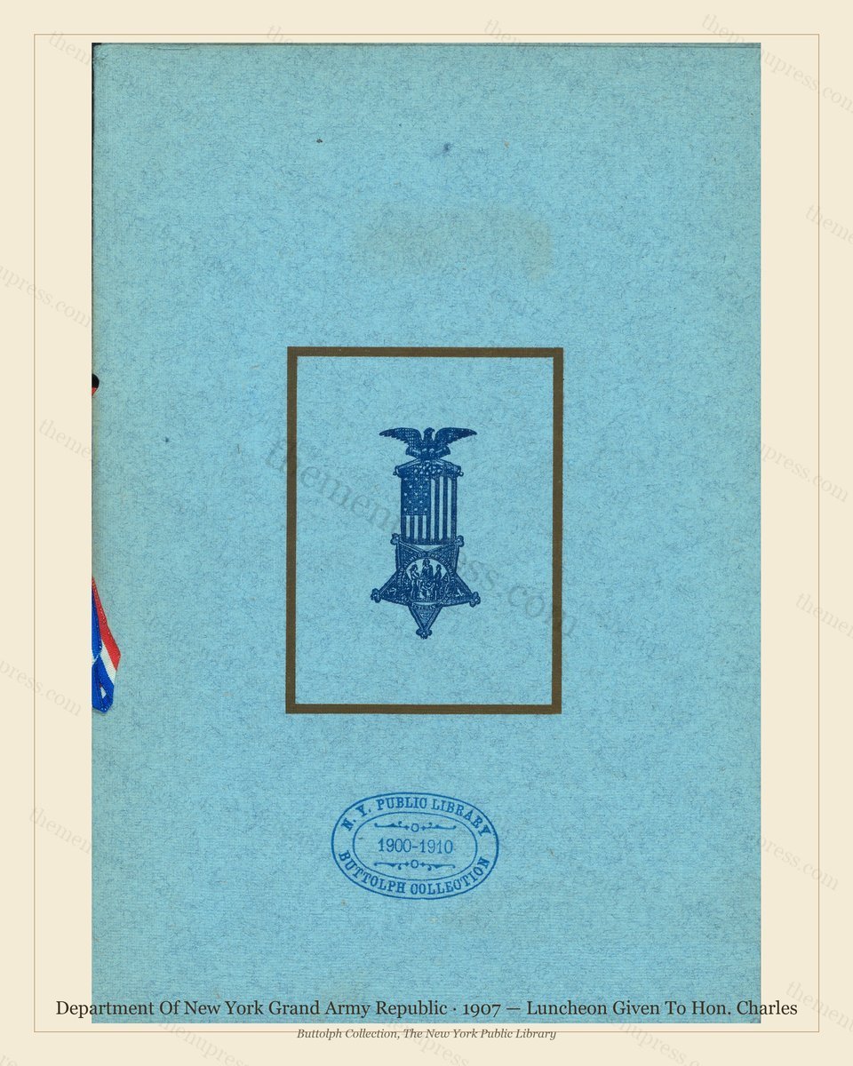 Vintage menu preview — 1907 Vintage Lunch Menu — Department of New York Grand Army Republ, American Mil