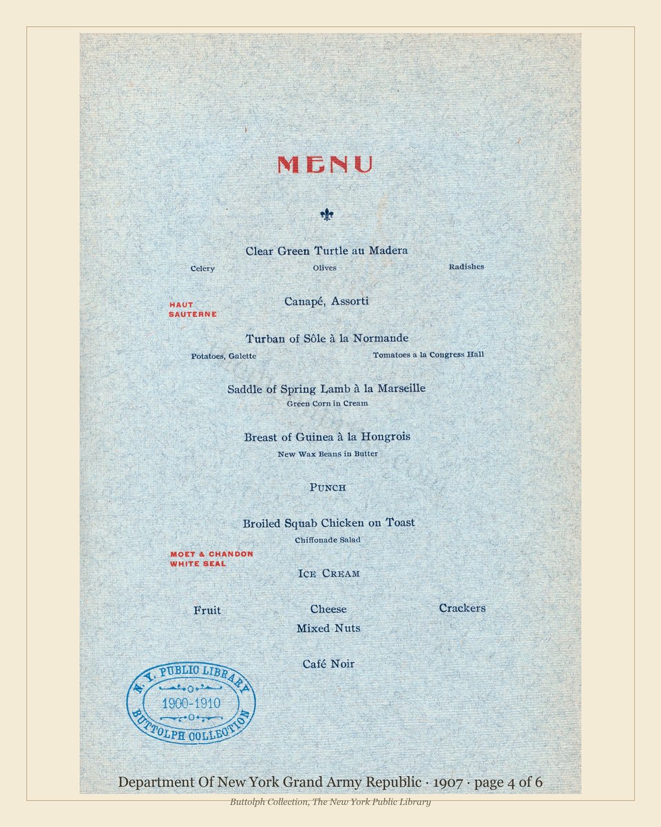 Vintage menu — page 4 of 6