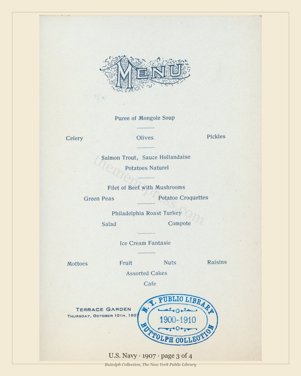 Vintage menu — page 3 of 4