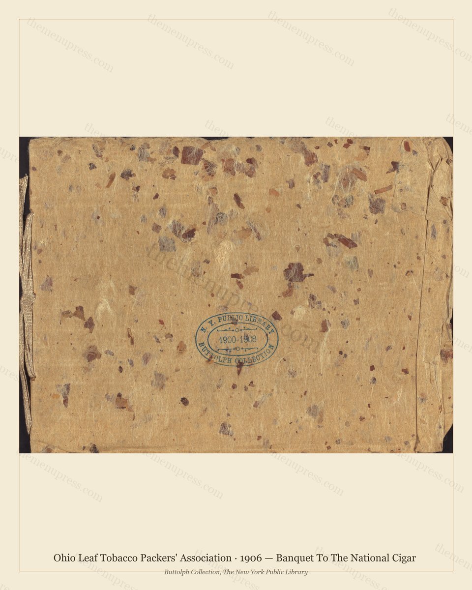 Vintage menu preview — 1906 Vintage Banquet Menu — Ohio Leaf Tobacco Packers' Association, American Mil