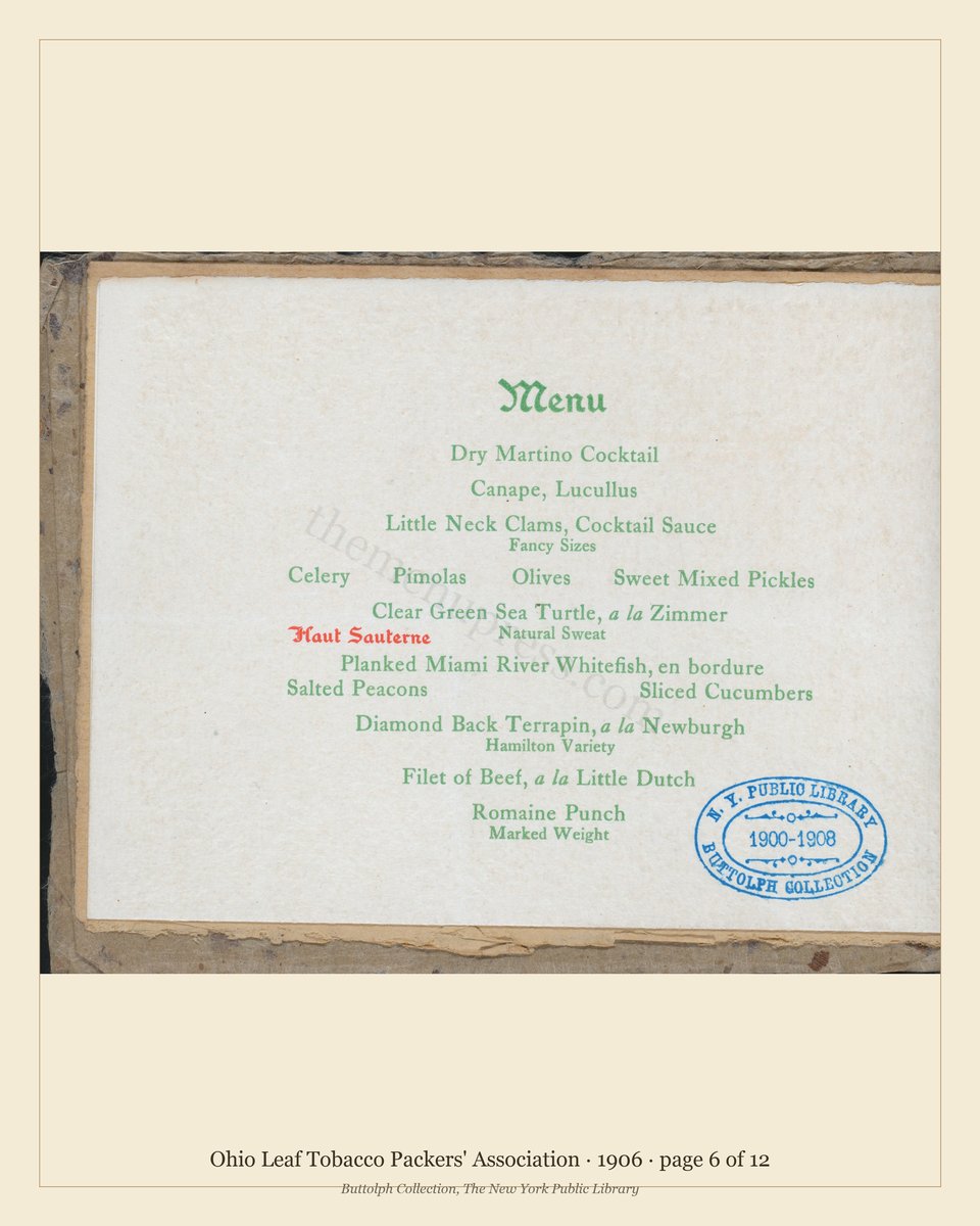 Vintage menu — page 6 of 12