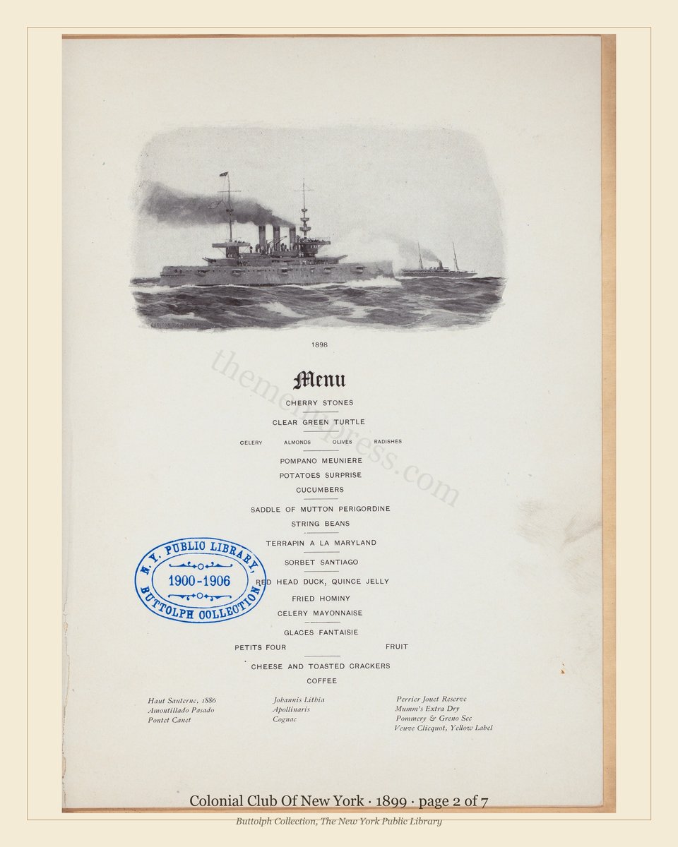 Vintage menu — page 2 of 7