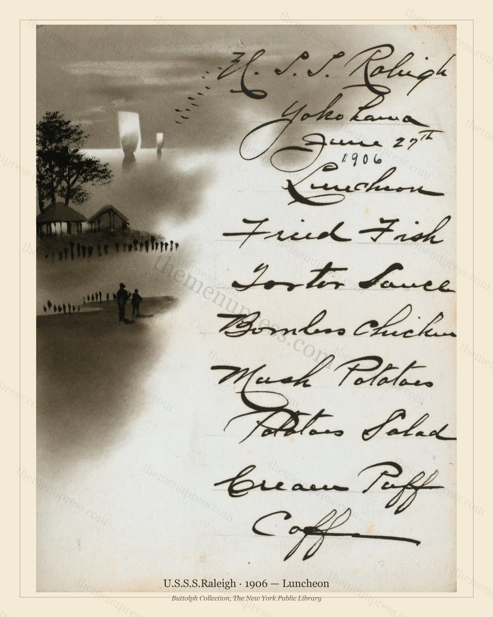 Vintage menu preview — 1906 Vintage Lunch Menu — U.S.S.S.Raleigh, American Military Banquet (Complete 2
