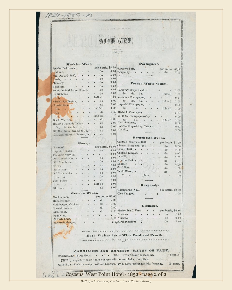 Vintage menu — page 2 of 2