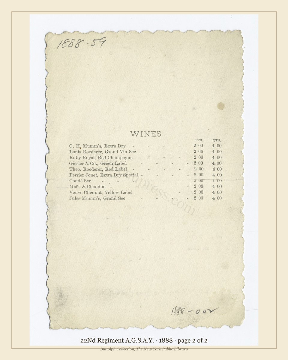 Vintage menu — page 2 of 2