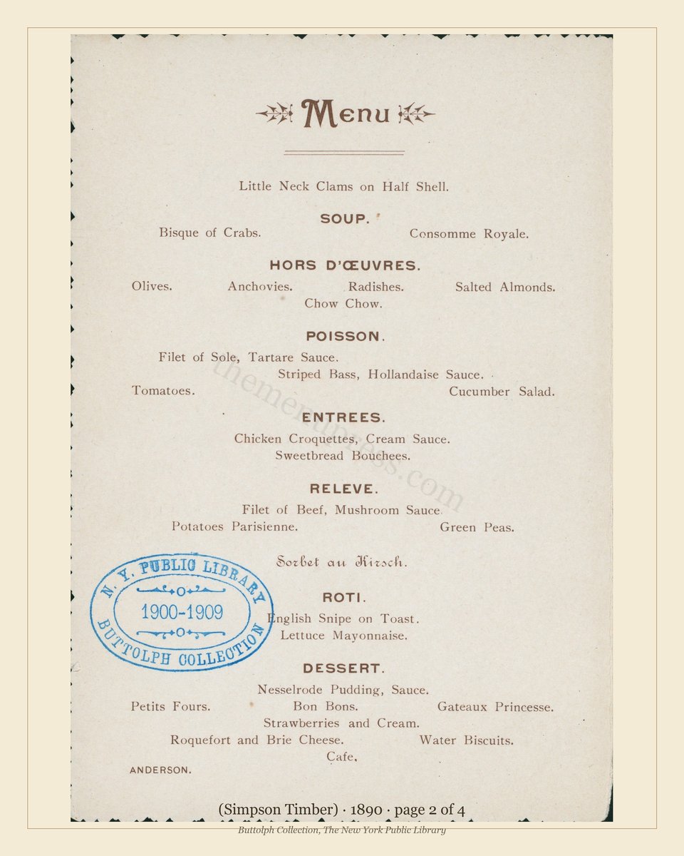 Vintage menu — page 2 of 4