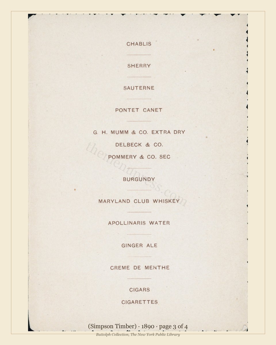 Vintage menu — page 3 of 4