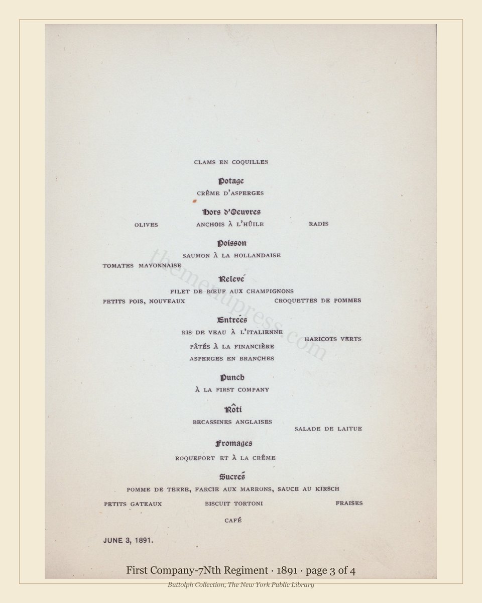 Vintage menu — page 3 of 4