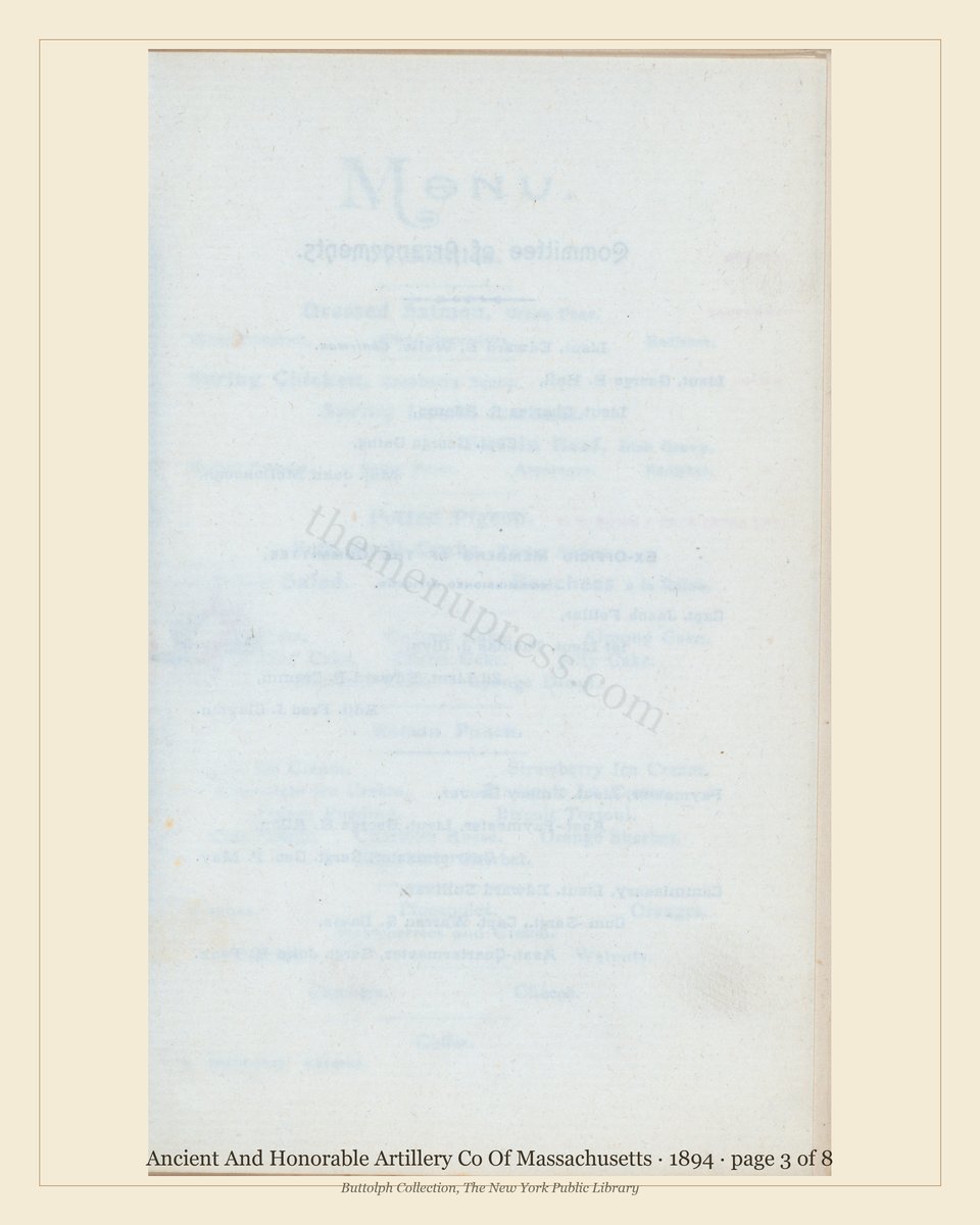 Vintage menu — page 3 of 8