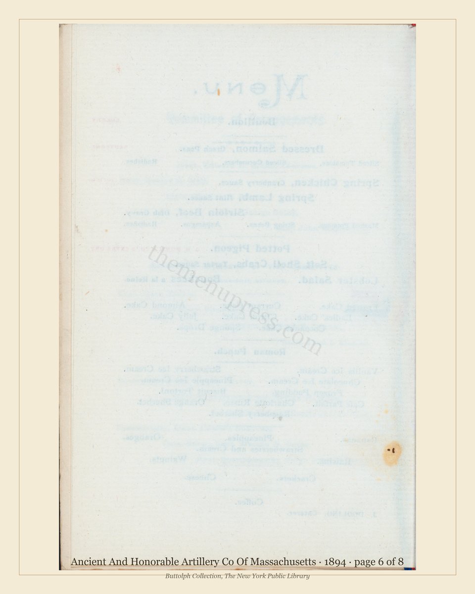 Vintage menu — page 6 of 8