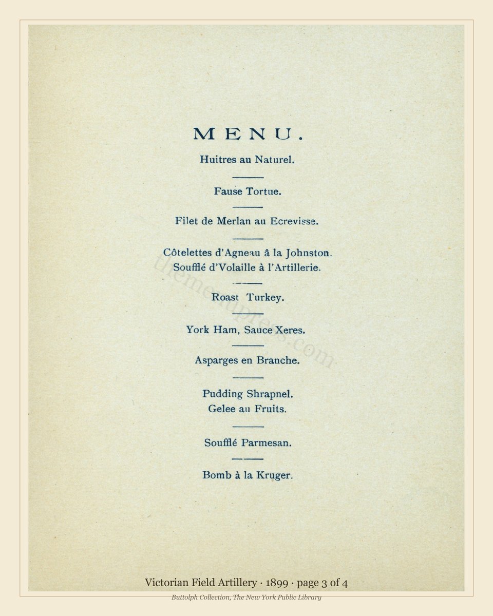 Vintage menu — page 3 of 4