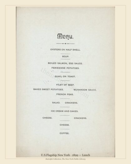 U.S.Flagship New York · 1899 — Lunch