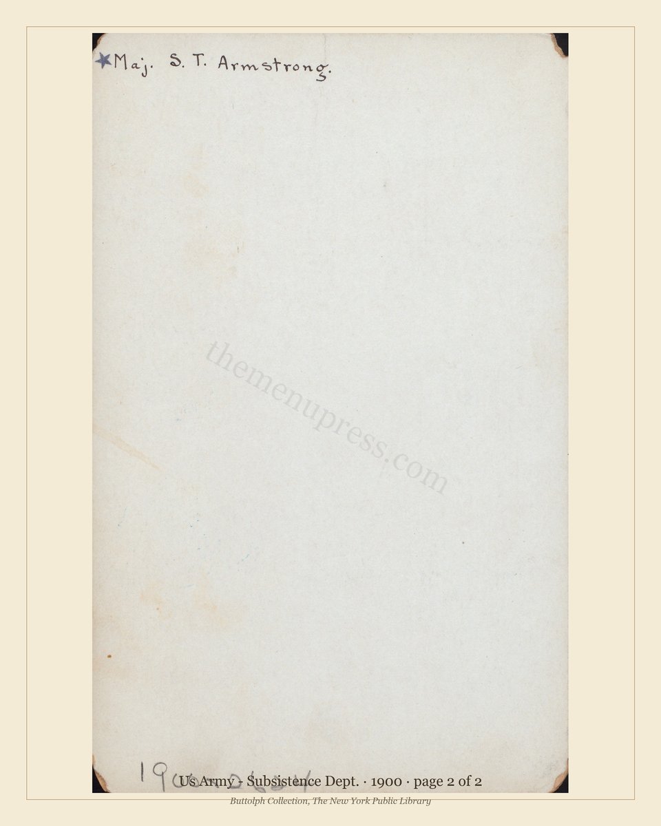 Vintage menu — page 2 of 2