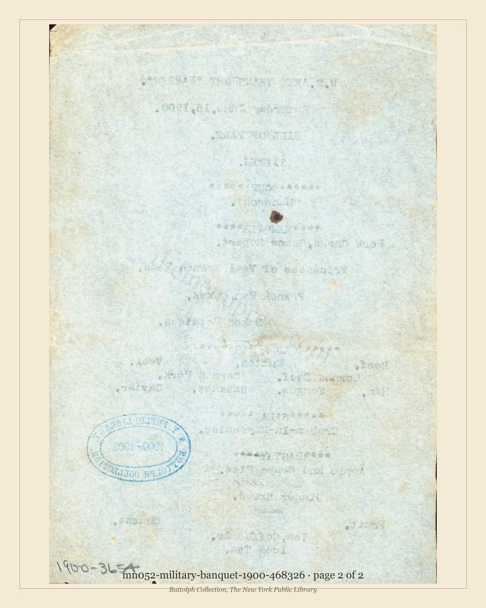 Vintage menu — page 2 of 2