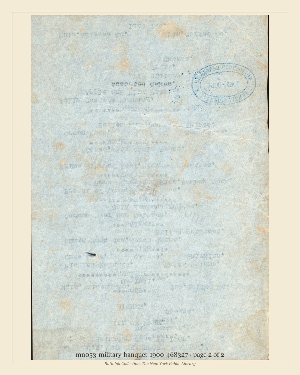 Vintage menu — page 2 of 2